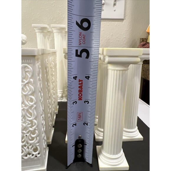 Wedding Cake Decor Mix Lot Roman Columns Topper Decorating White Grecian Pillars - Picture 2 of 16